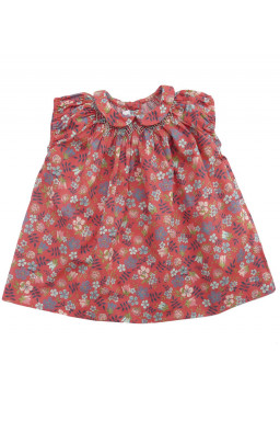 Robe bébé brodée smocks en Liberty