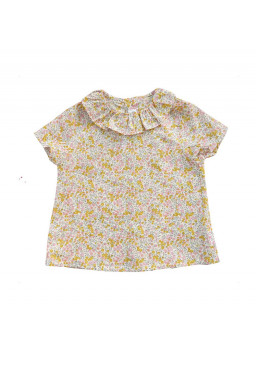 Chemise col volant Liberty bébé fille