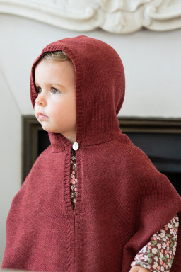 Baby hooded burnous cape