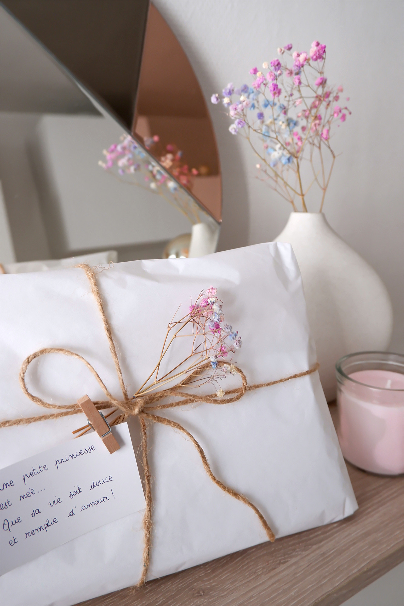 Papier de soie rose clair, emballages cadeaux soie, accessoire cadeau