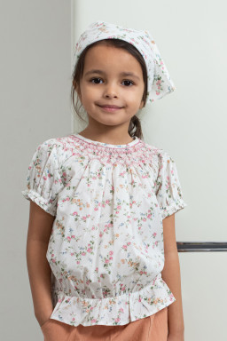 blouse fille en Liberty avec smocks