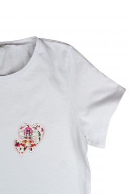 Tee-shirt coeur en Liberty