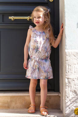 combinaison short fille en Liberty