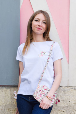 Tee-shirt coeur en Liberty