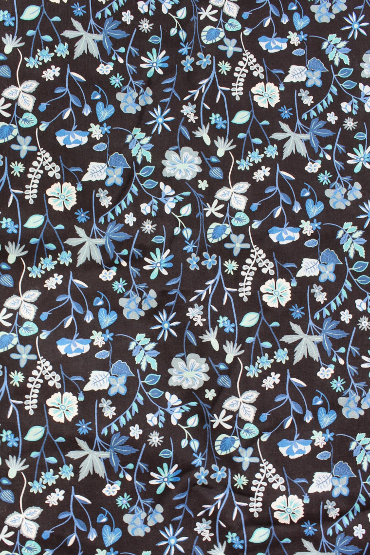 Liberty Fabrics by the meter Botanist Diary midnight blue