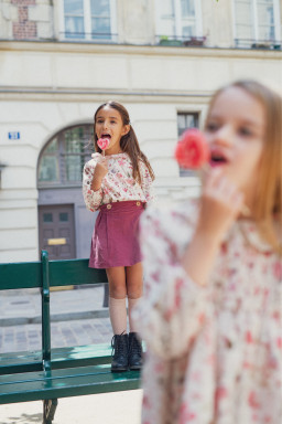 Blouse fille en Liberty Rosie