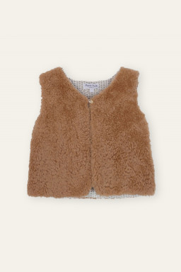 Galate fake fur sleeveless vest