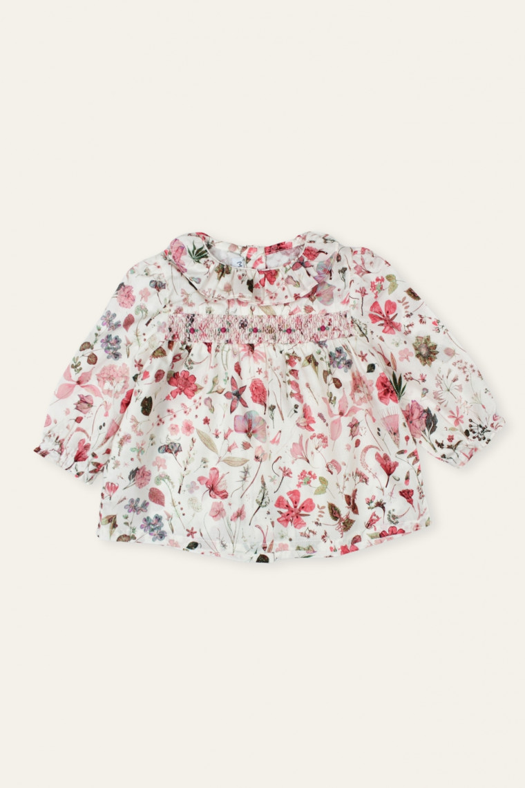 Blouse bébé en Liberty Solène