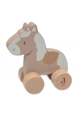 Cheval en bois sur roulettes de Jollein