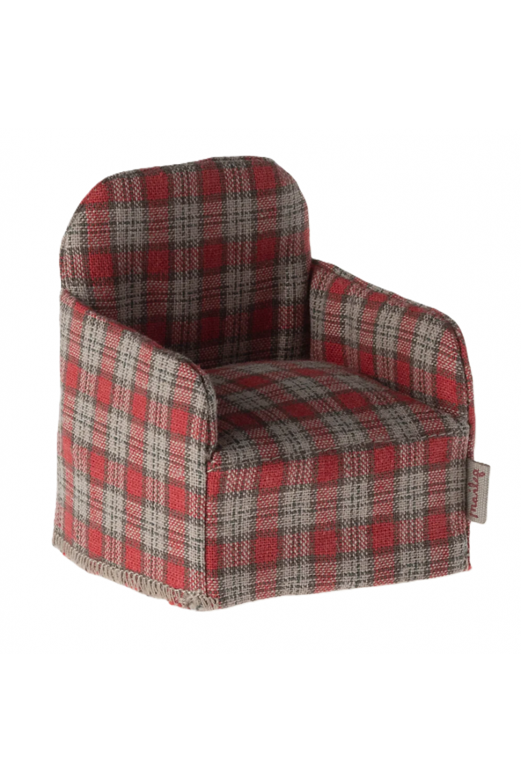 Fauteuil pour souris en vichy rouge