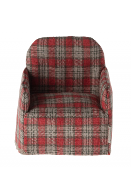 Fauteuil pour souris en vichy rouge