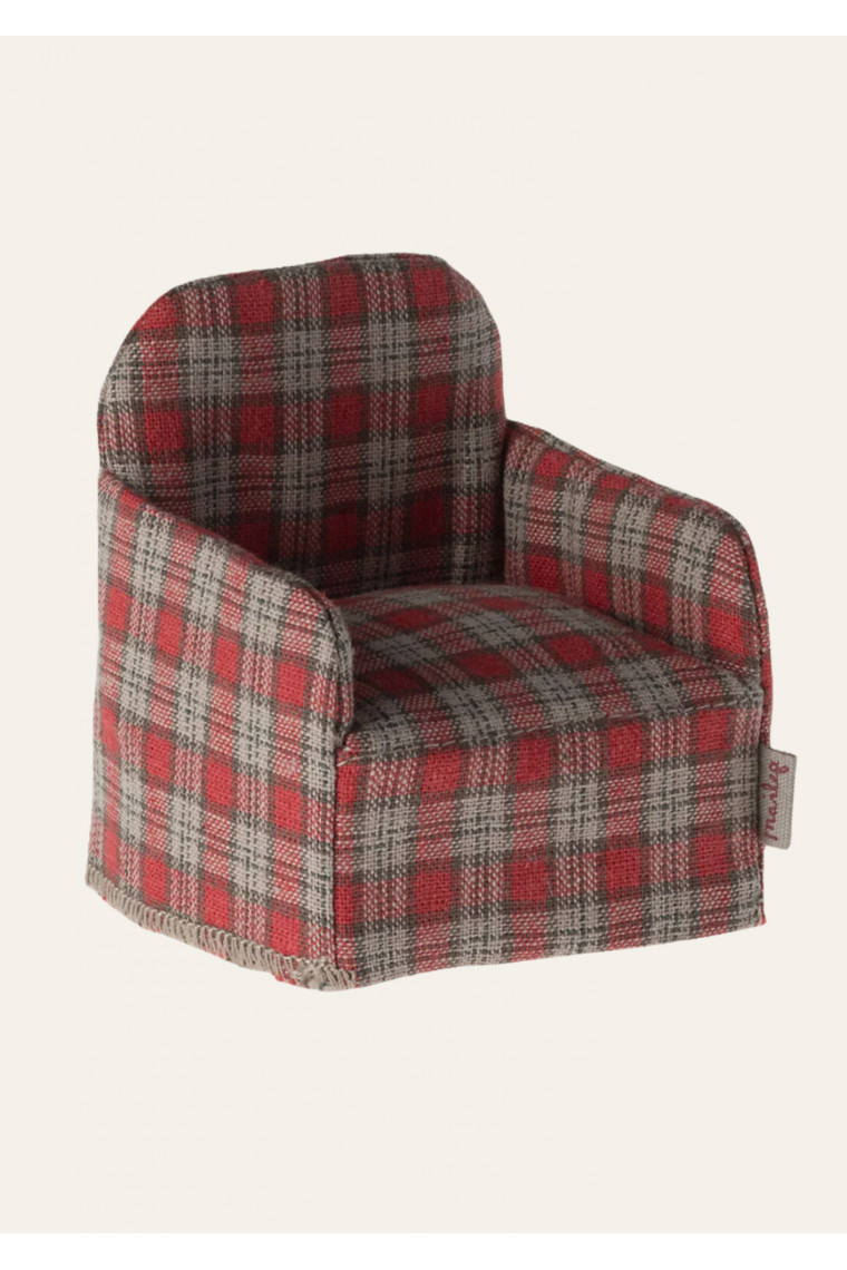 Fauteuil pour souris en vichy rouge