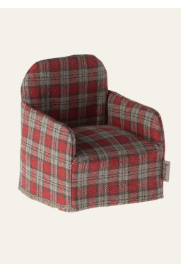 Fauteuil pour souris en vichy rouge