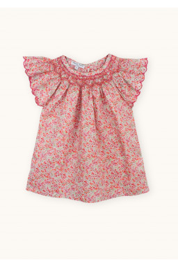 Smocked blouse in Liberty Paloma