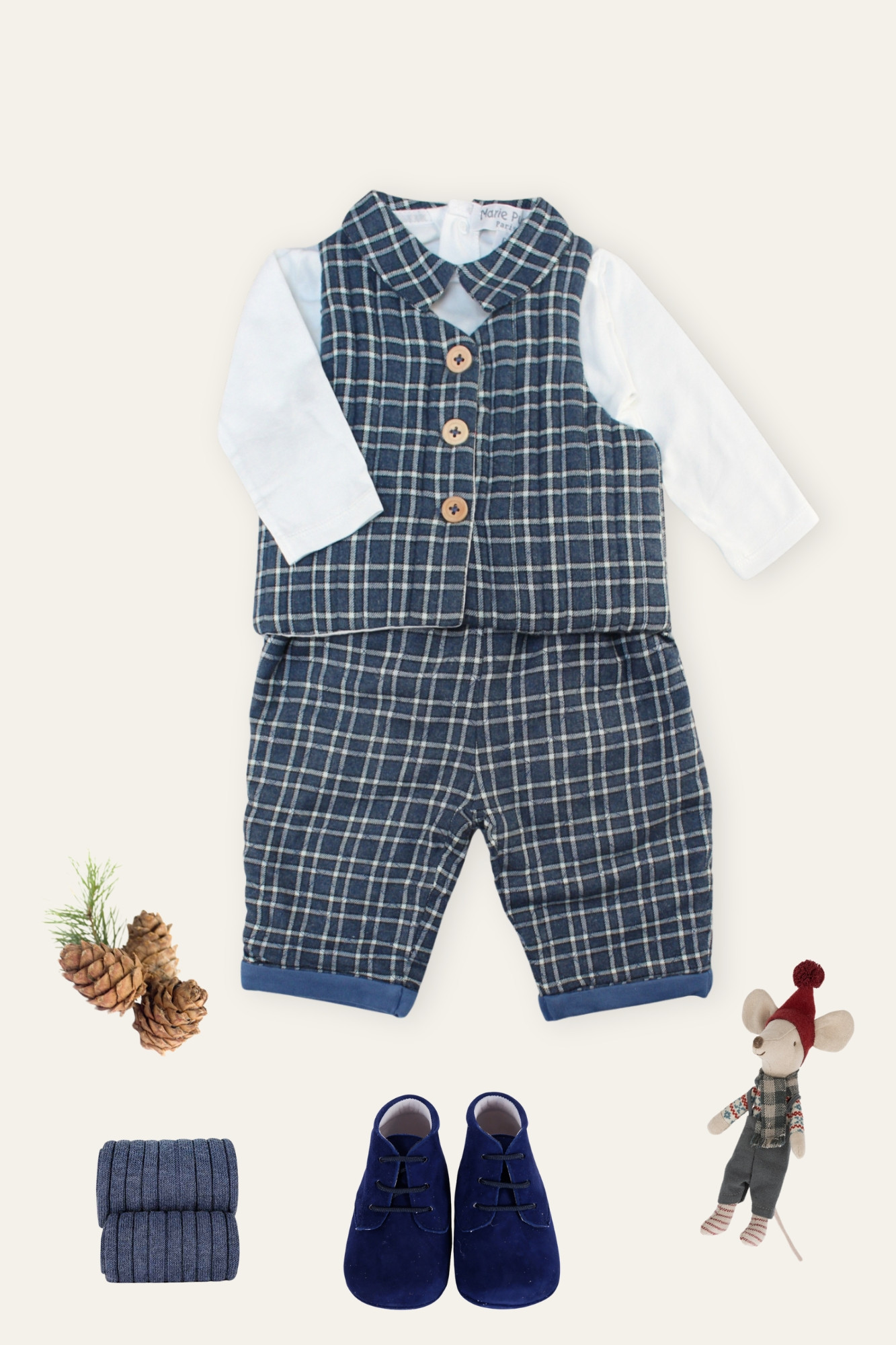 Winter 24 Baby Boy Look - Marie Puce Paris - Milou Jacket