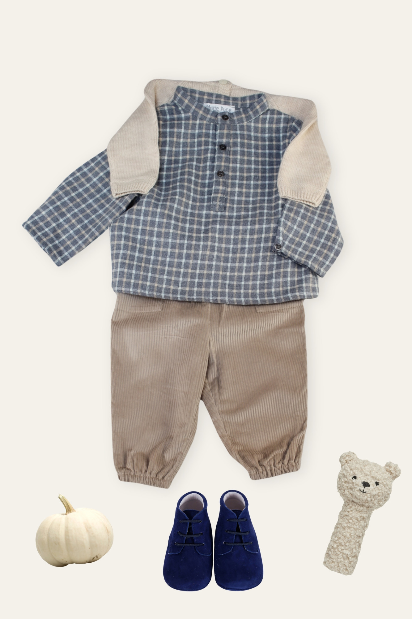 Winter 24 Baby Boy Look - Marie Puce Paris - Emile Shirt