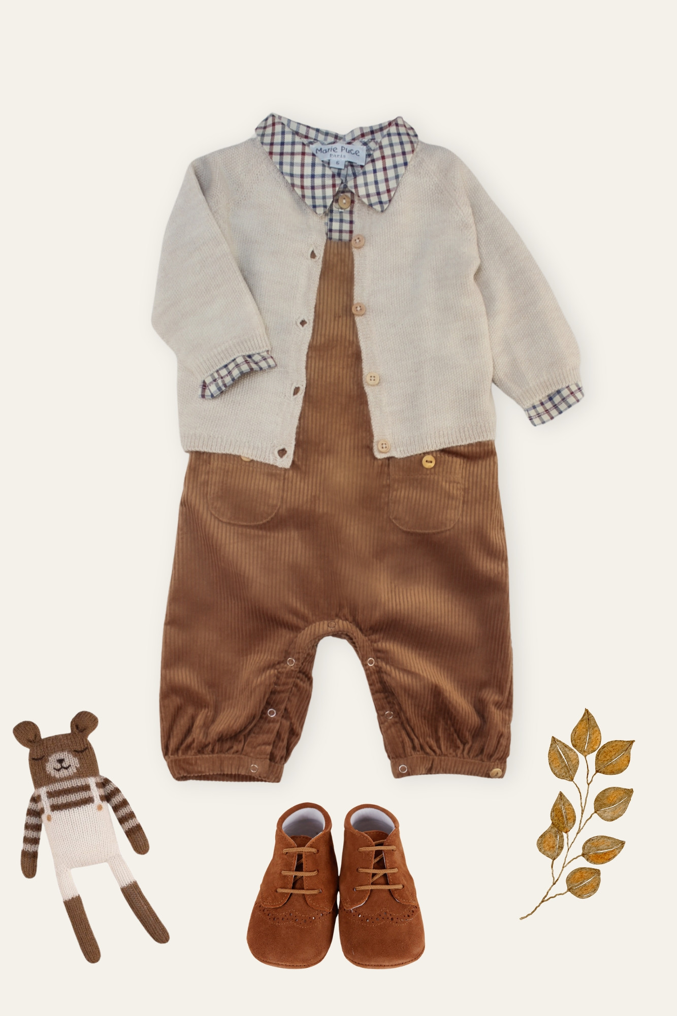 Winter 24 Baby Boy Look - Marie Puce Paris - Jules Romper