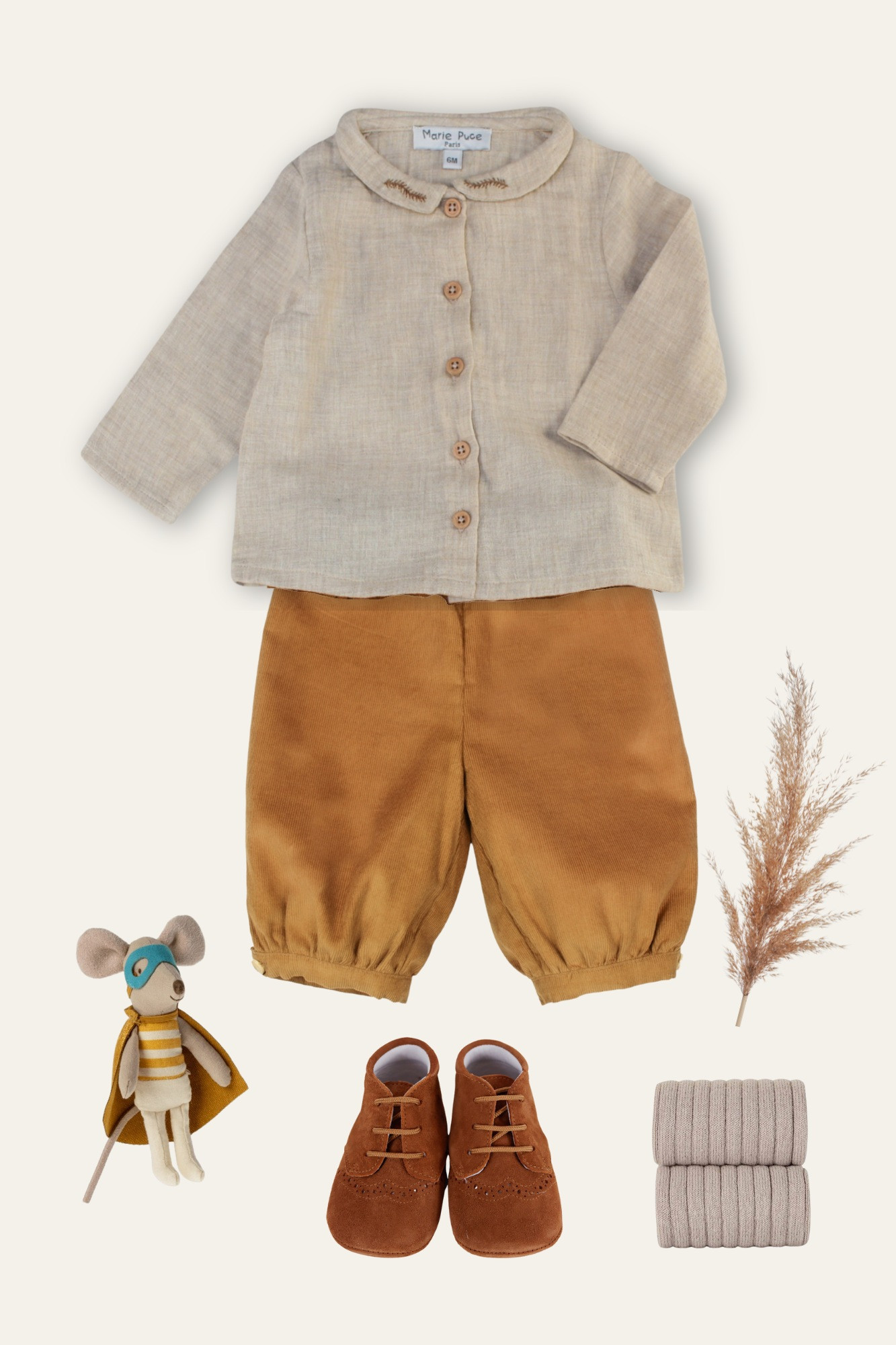 Winter 24 Baby Boy Look - Marie Puce Paris - Florian Shirt