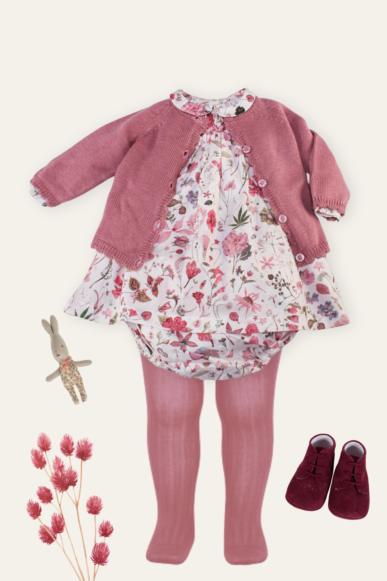 Baby girl look Winter 24 - Marie Puce Paris - Liberty Melanie Dress