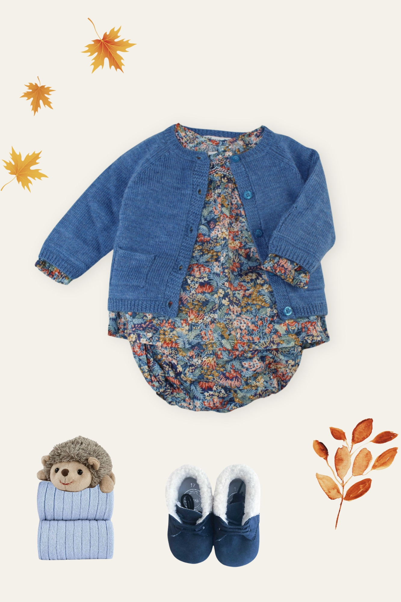 Look bébé fille Hiver 24 - Marie Puce Paris - Blouse Liberty Livia